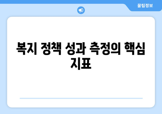 복지 정책 성과 측정을 위한 체계적 지표 개발